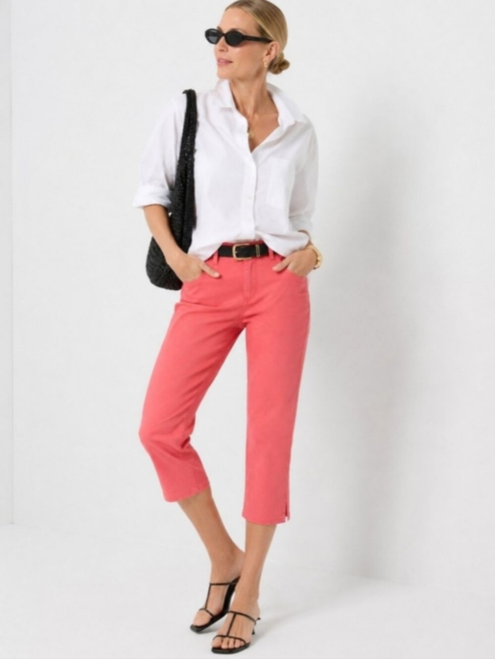 NWT Nygard Coral Pink Cropped Stretch Jeans.